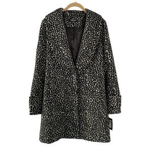 Kenneth Cole Ladies Car Coat Animal Print Sz Med. Black/White NEW